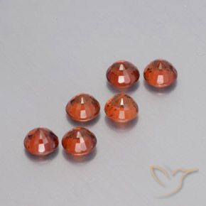 Pedras preciosas de granada espessartita vermelho natural de 3,45 ct, corte redondo, VVS-VS