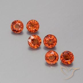 2.48ctw Natural âmbar laranja Granada espessartita, Redondo, VVS-VS