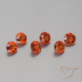 Pedras preciosas de Granada espessartita âmbar laranja natural de 2.48 ct, Redondo, VVS-VS