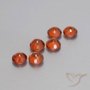 Pedras preciosas de Granada espessartita âmbar laranja natural de 2.48 ct, Redondo, VVS-VS