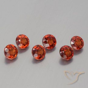 Pedras preciosas de Granada espessartita vermelho intenso natural de 2.40 ct, Redondo, VS