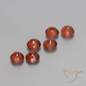 Pedras preciosas de Granada espessartita vermelho intenso natural de 2.40 ct, Redondo, VS