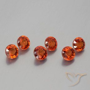 Pedras preciosas de Granada espessartita Fogo vermelho natural de 2.64 ct, Redondo, VS
