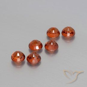 Pedras preciosas de Granada espessartita Fogo vermelho natural de 2.64 ct, Redondo, VS