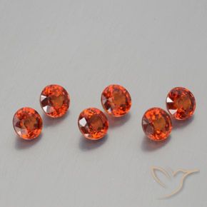 Pedras preciosas de Granada espessartita vermelho médio natural de 2.41 ct, Redondo, VS