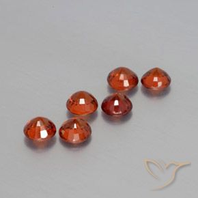 Pedras preciosas de Granada espessartita vermelho médio natural de 2.41 ct, Redondo, VS