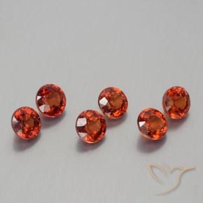 Pedras preciosas de Granada espessartita Fogo vermelho natural de 2.19 ct, Redondo, VS