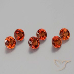 Pedras preciosas de Granada espessartita vermelho intenso natural de 2.69 ct, Redondo, VS