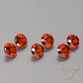 Pedras preciosas de Granada espessartita Fogo vermelho natural de 2.31 ct, Redondo, VS