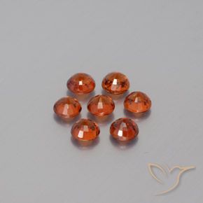 Pedras preciosas de Granada espessartita vermelho intenso natural de 2.51 ct, Redondo, VS