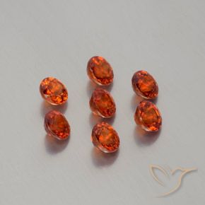 Pedras preciosas de Granada espessartita vermelho médio natural de 2.88 ct, Redondo, VS