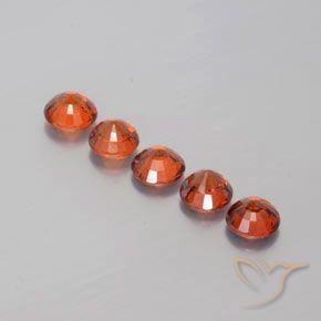 Pedras preciosas de Granada espessartita vermelho intenso natural de 3.17 ct, Redondo, VVS-VS