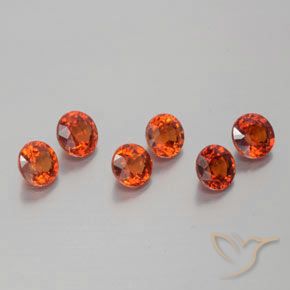 Pedras preciosas de Granada espessartita Vermelho Âmbar Profundo natural de 3.18 ct, Redondo, VVS-VS