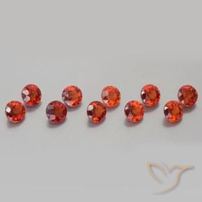 Pedras preciosas de Granada espessartita vermelho intenso natural de 3.51 ct, Redondo, VS