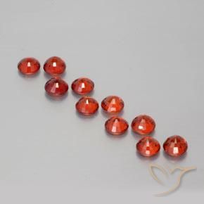 Pedras preciosas de Granada espessartita vermelho intenso natural de 3.51 ct, Redondo, VS