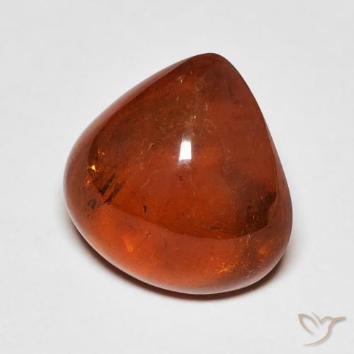 Granada espessartita laranja avermelhado Natural 8.27ct, Formato de pêra, Transparente
