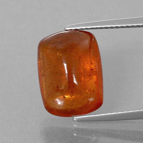 Granada espessartita âmbar laranja Natural 11.19ct, Almofada cortada, Transparente
