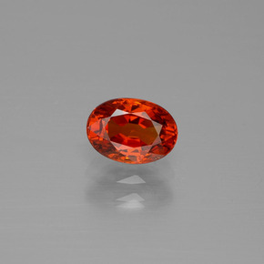 Granada espessartita vermelho alaranjado natural 1,17ct, corte oval, VS