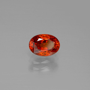 Granada espessartita vermelho alaranjado natural 1,17ct, corte oval, VS