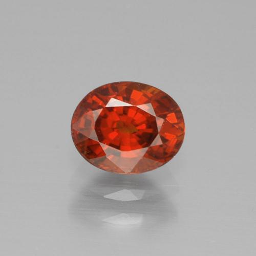 Granada espessartita vermelho natural 1,22ct, corte oval, VVS-VS
