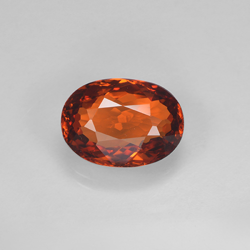 Granada espessartita vermelho natural 1,41ct, corte oval, VVS-VS
