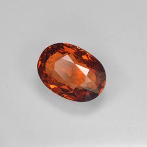Granada espessartita vermelho natural 1,41ct, corte oval, VVS-VS