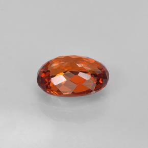 Granada espessartita vermelho natural 1,41ct, corte oval, VVS-VS