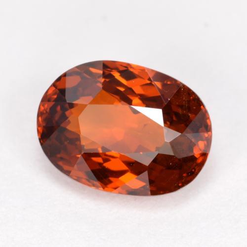 Granada espessartita vermelho natural 1,59ct, corte oval, VS