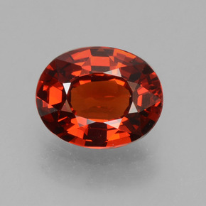 Granada espessartita vermelho natural 1,15ct, corte oval, VS