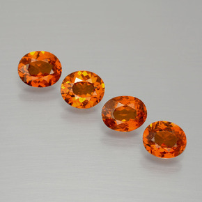 Pedras preciosas de Granada espessartita âmbar laranja natural de 2.33 ct, Corte Oval, VS-SI