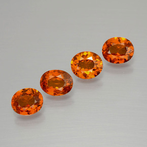 Pedras preciosas de Granada espessartita âmbar laranja natural de 2.33 ct, Corte Oval, VS-SI