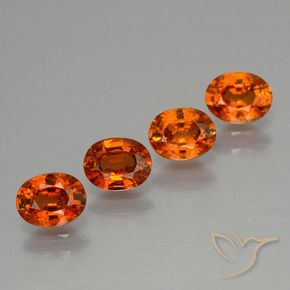 Pedras preciosas de Granada espessartita âmbar laranja natural de 2.30 ct, oval, VS