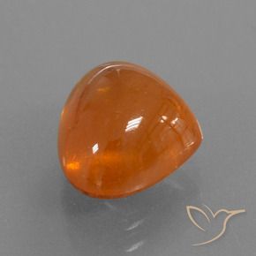 Granada espessartita laranja natural 7,49ct, formato de pêra, transparente