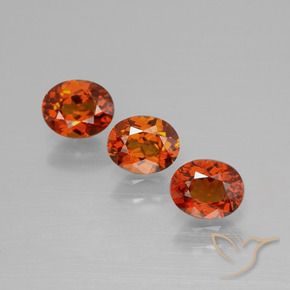 Pedras preciosas de Granada espessartita Laranja escuro natural de 1.68 ct, Corte Oval, VS