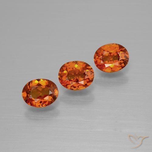 1.64ctw Natural Laranja Médio Granada espessartita, oval, VS