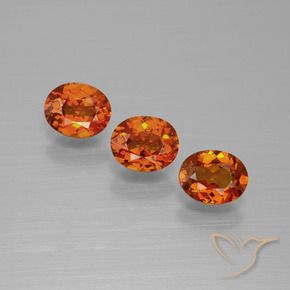 Pedras preciosas de Granada espessartita Laranja Médio natural de 1.64 ct, oval, VS