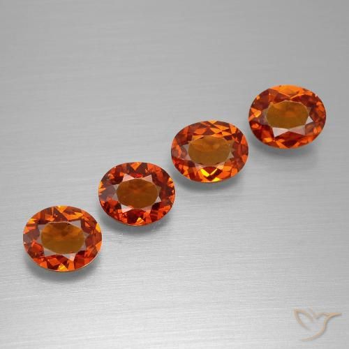 Pedras preciosas de granada espessartita laranja natural de 2,95 ct, corte oval, VVS-VS
