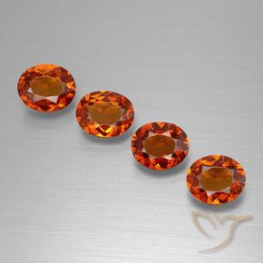 Pedras preciosas de granada espessartita laranja natural de 2,95 ct, corte oval, VVS-VS