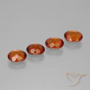 Pedras preciosas de granada espessartita laranja natural de 2,95 ct, corte oval, VVS-VS
