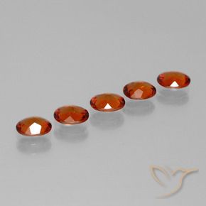 Pedras preciosas de Granada espessartita vermelho intenso natural de 2.38 ct, oval, VS