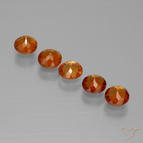Pedras preciosas de Granada espessartita vermelho médio natural de 1.71 ct, Redondo, VS