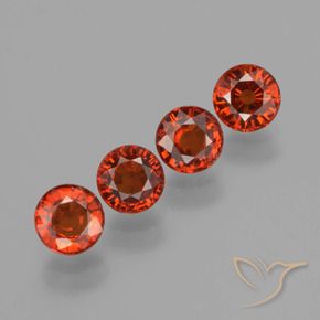 Pedras preciosas de Granada espessartita Laranja escuro natural de 2.40 ct, Redondo, VVS-VS