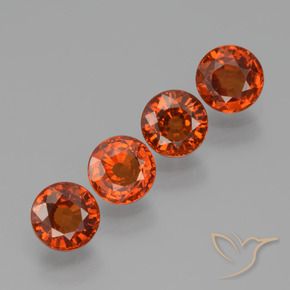 Pedras preciosas de Granada espessartita vermelho intenso natural de 2.22 ct, Redondo, VVS-VS
