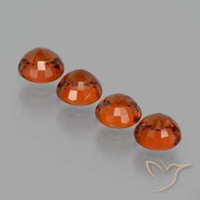 Pedras preciosas de Granada espessartita vermelho intenso natural de 2.22 ct, Redondo, VVS-VS
