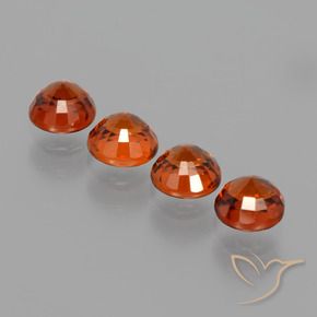 Pedras preciosas de Granada espessartita vermelho intenso natural de 1.96 ct, Redondo, VVS-VS
