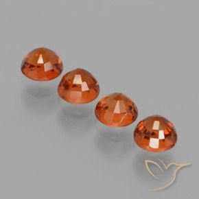 Pedras preciosas de Granada espessartita vermelho médio natural de 1.97 ct, Redondo, VS