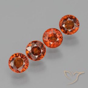Pedras preciosas de Granada espessartita Vermelho Âmbar Profundo natural de 2.18 ct, Redondo, VS