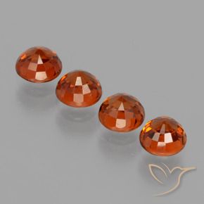 Pedras preciosas de Granada espessartita Vermelho Âmbar Profundo natural de 2.18 ct, Redondo, VS