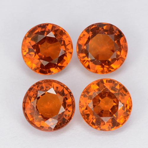 Pedras preciosas de Granada espessartita Laranja brilhante natural de 2.87 ct, Corte Redondo, VS