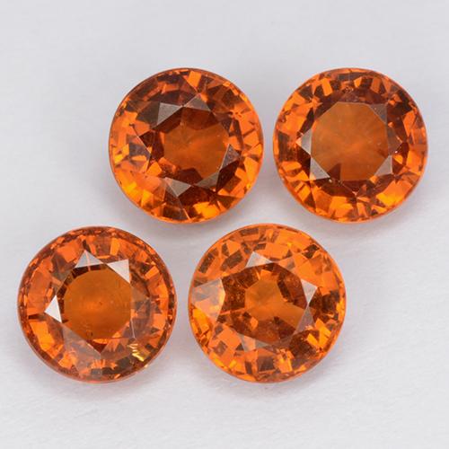 Pedras preciosas de Granada espessartita Laranja brilhante natural de 2.87 ct, Corte Redondo, VS